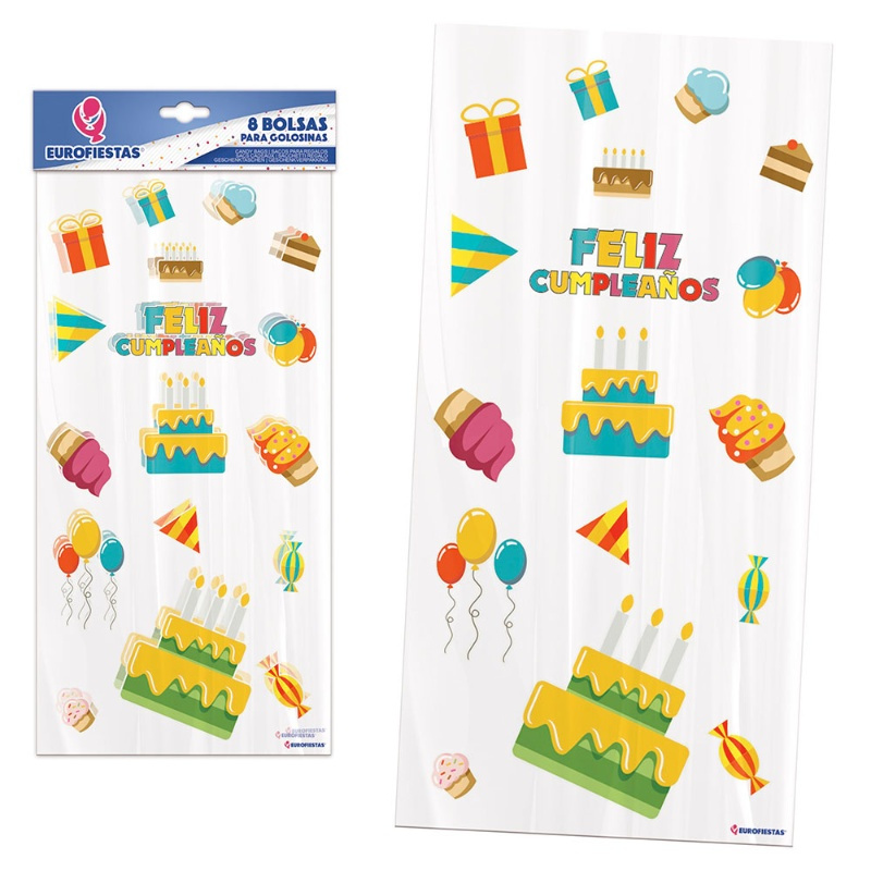 8 Bolsas chuches rectangular 35x17.5cms