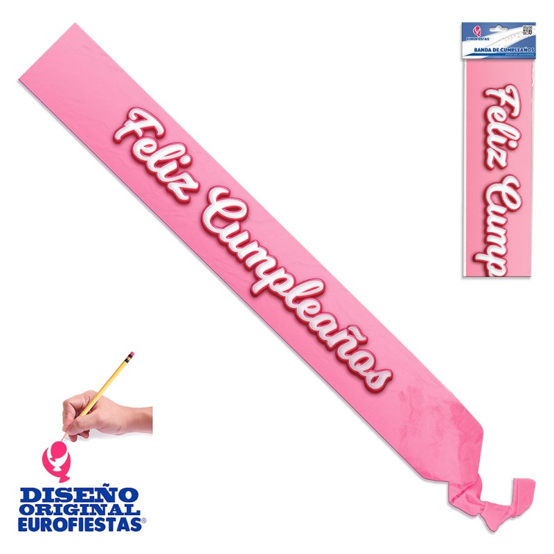 Banda F.cumpleaños rosa letras 3D