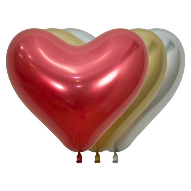 12 Globos Corazón Reflex 35 cms.R14