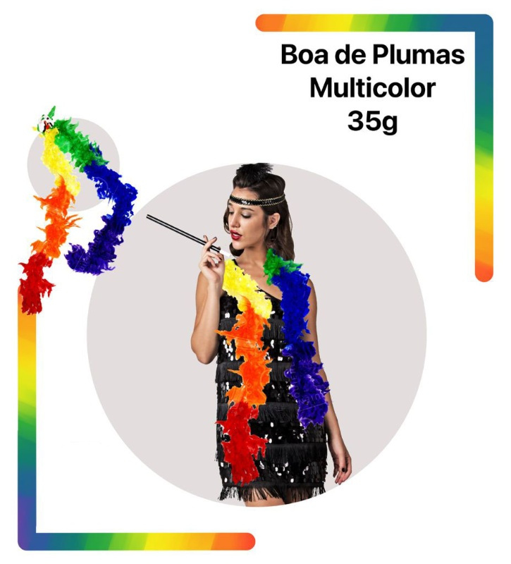 Boa plumas multicolor rainbow 35 grs.