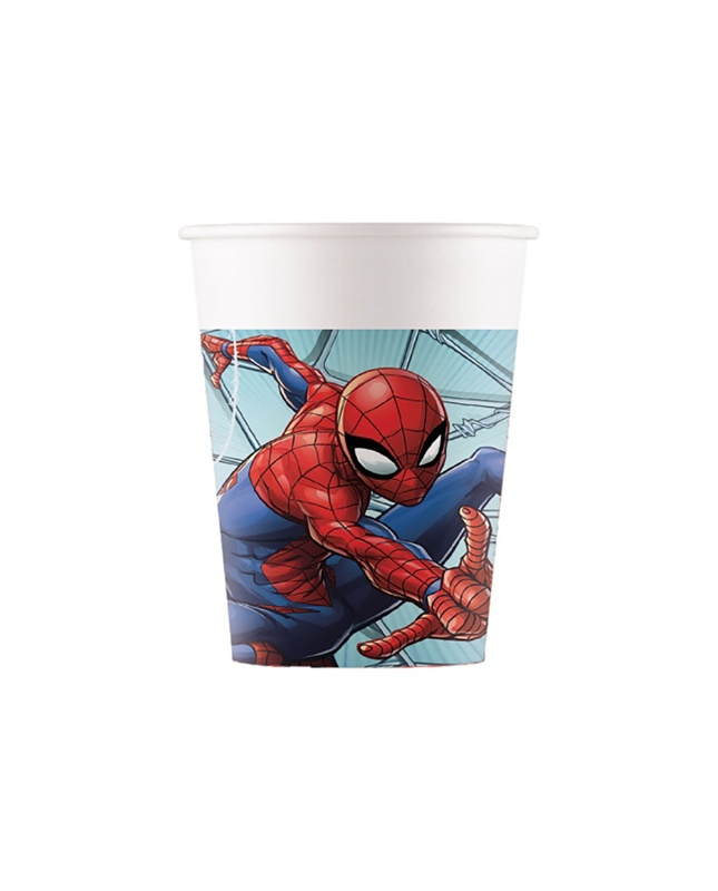 8 Vasos papel spiderman 200ML.