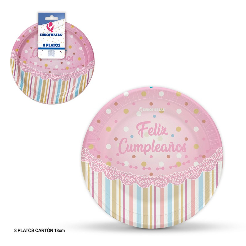 Platos F. Cumple  Lunar 18 cms. 8u.RS/AZ