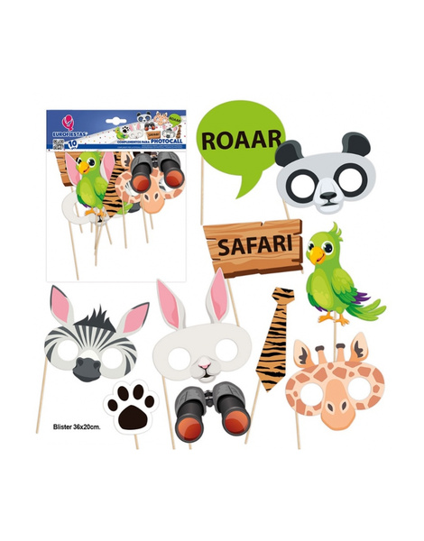 Set Photocall Safari animales  10pz