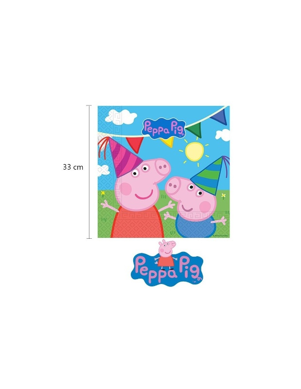 20 Servilletas Peppa Pig 33x33cms