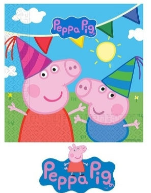 20 Servilletas Peppa Pig 33x33cms