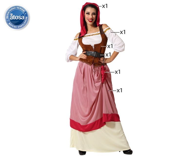 Disfraz mesonera medieval para mujer