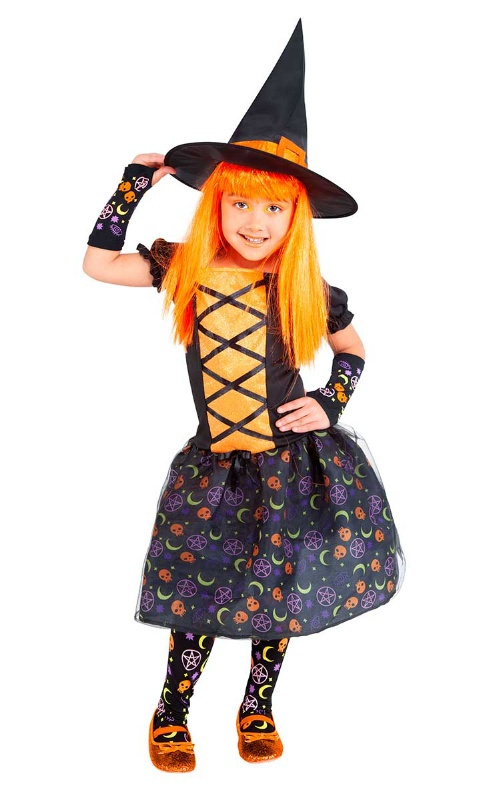 Disfraz Bruja moonlight orange infantil