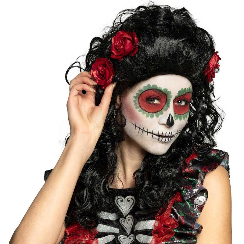 Peluca Catrina con flores