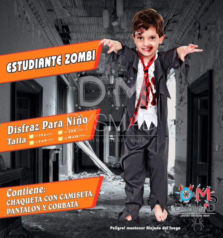 Disfraz Estudiante Zombie infantil