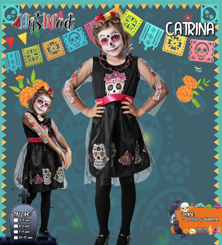 Disfraz Catrina para niña