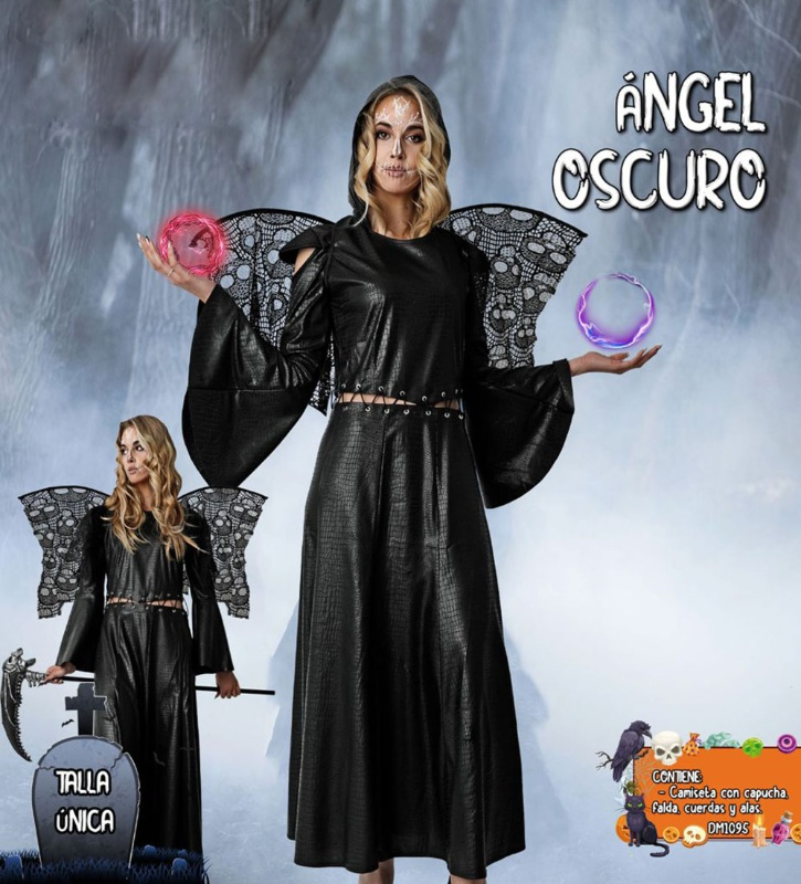 Disfraz Angel de la muerte black mujer