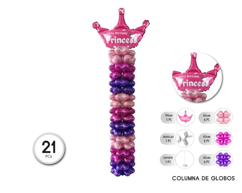 Columna globos princesas