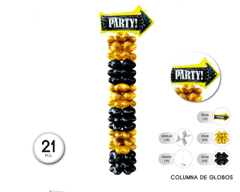 Columna globos dorado luxe