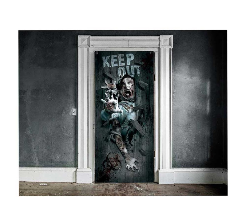 Decoración puerta zombie 80x180 cms.