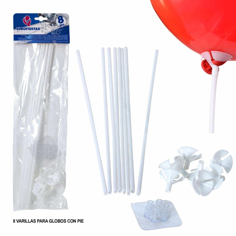 8 Soportes blancos para globos