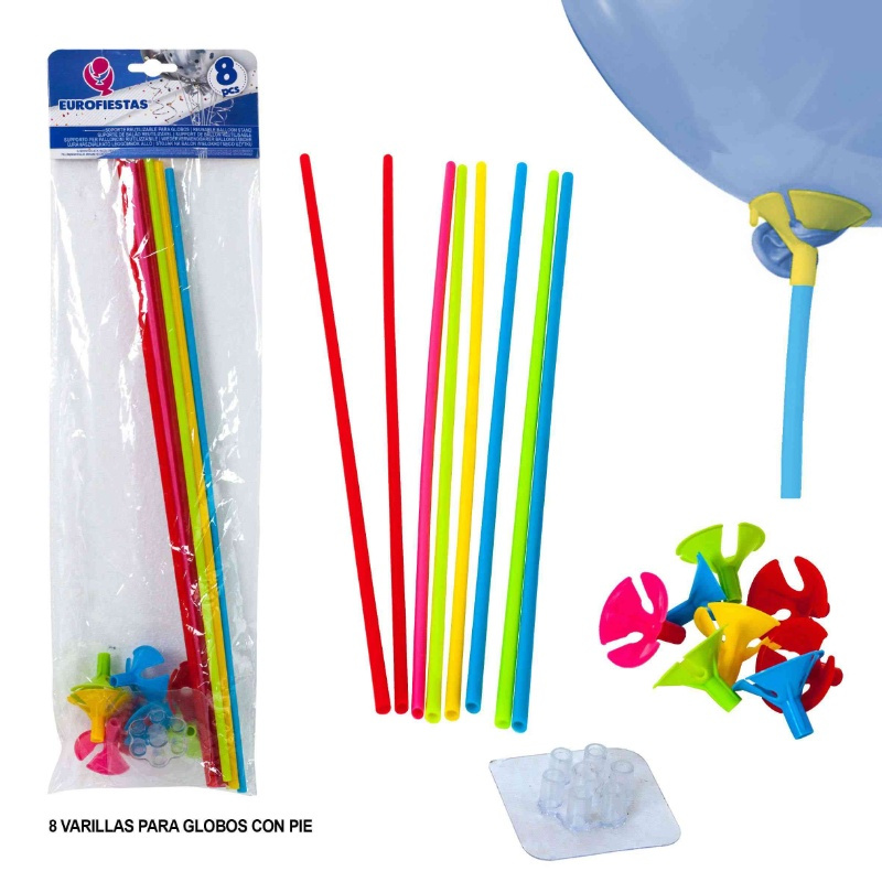 8 Soportes colores para globos