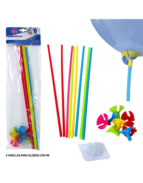 8 Soportes colores para globos