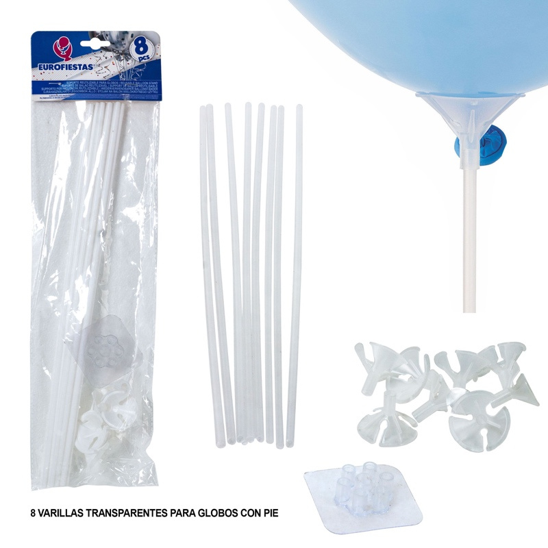 8 Soportes transparentes para globos