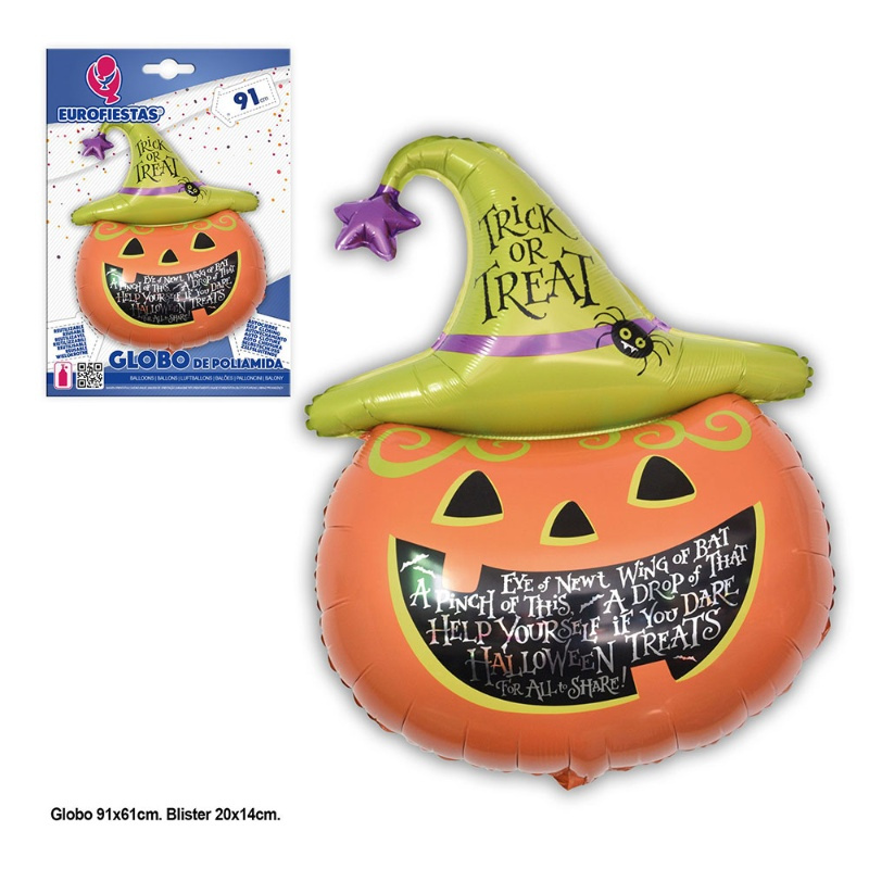 Globo Calabaza Halloween poliamida 91x61