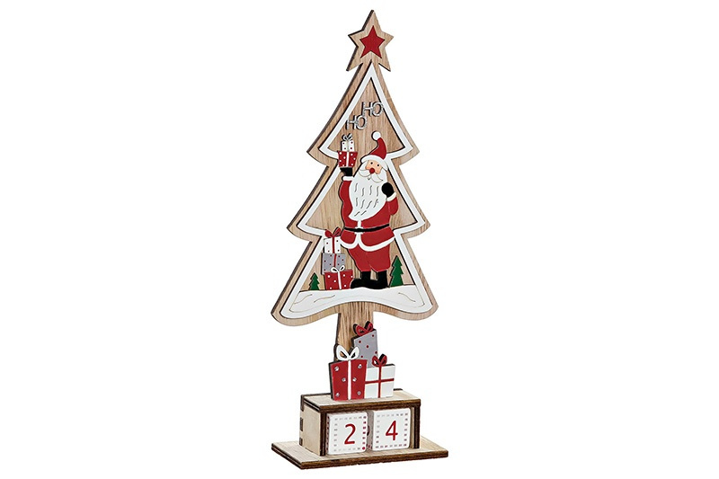 Calendario madera Papa Noel 11x5x28cms.