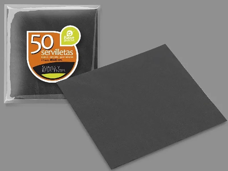 50 Servilletas negras 2 capas 40x40cms