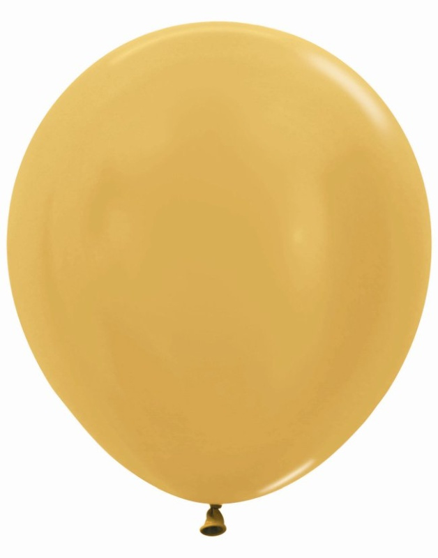 Bolsa 6 globos r18 metal dorado 45cms.