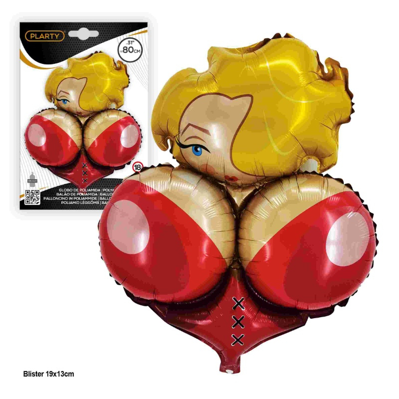 Globo poliamida pechos chica rubia 80cms