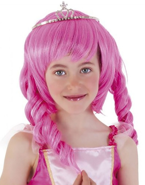 Peluca princesita rosa infantil