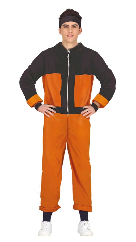 Disfraz Ninja naranja/negro juvenil