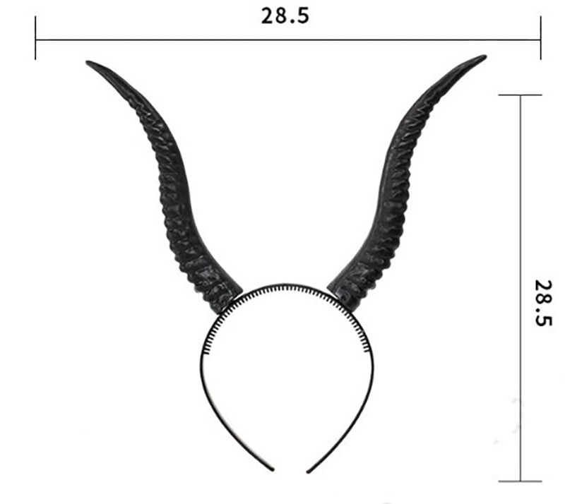 Diadema cuernos maléfica 28.5x28.5 cms