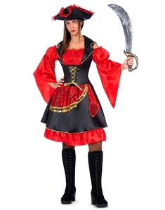 Disfraz de capitán pirata para mujer, disfraz de Halloween para