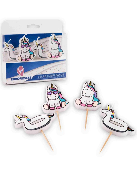 Velas Unicornio con flotadores