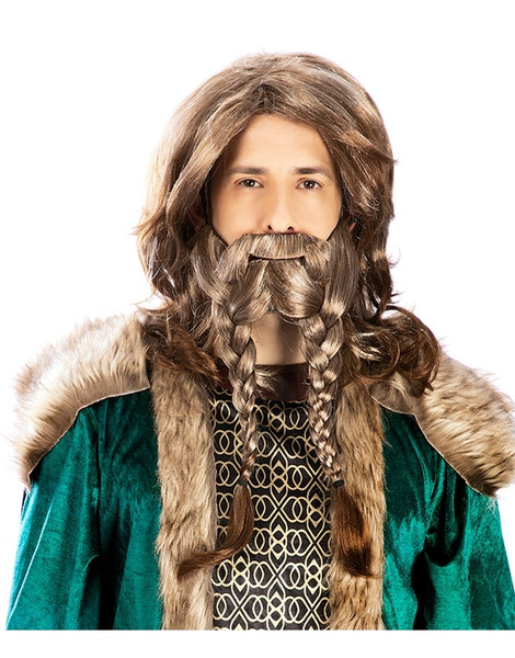 Peluca vikingo con bigote 