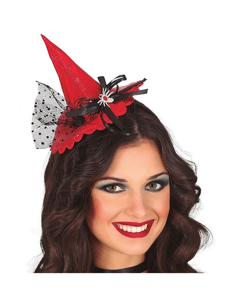 Diadema Mini Hat Bruja Rojo