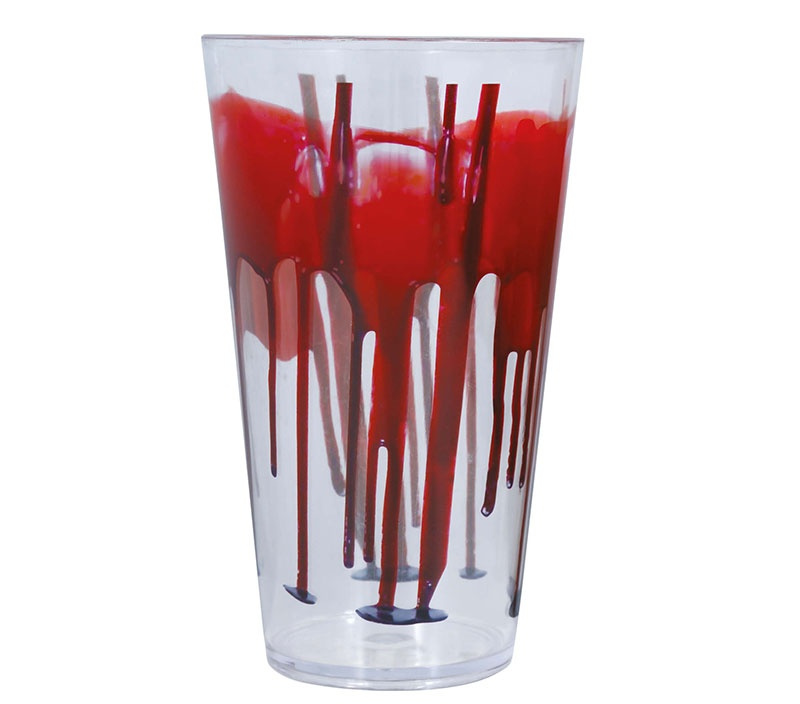 Vaso Transparente con Sangre 15 cms.