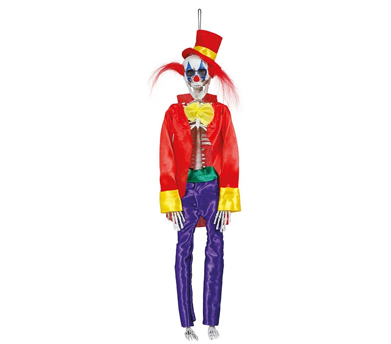 Colg. Esqueleto Payaso 40 cms.