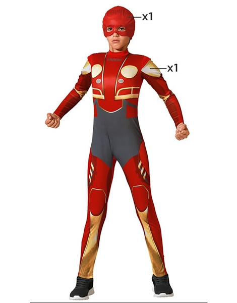 Disfraz Super héroe comic rojo infantil