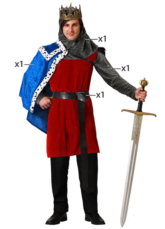 Disfraz Rey medieval capa azul adulto