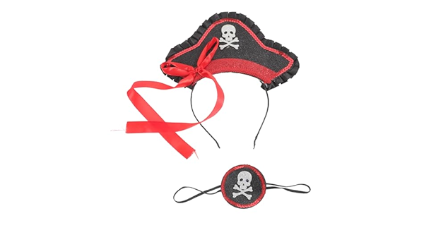 Set Pirata: diadema gorrito+ parche rojo