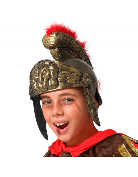 Casco romano infantil con plumas