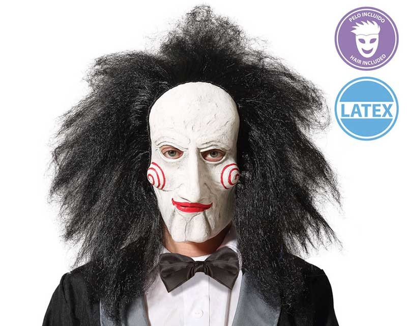 Máscara halloween látex con pelo