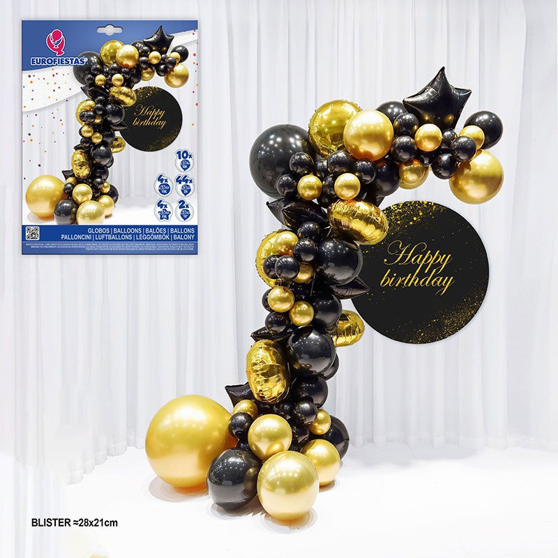 Set Organico Globo Oro y Negro