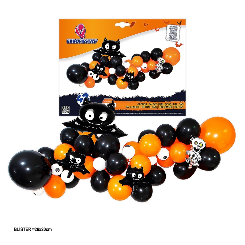 Nube de Globos Halloween 42pcs.