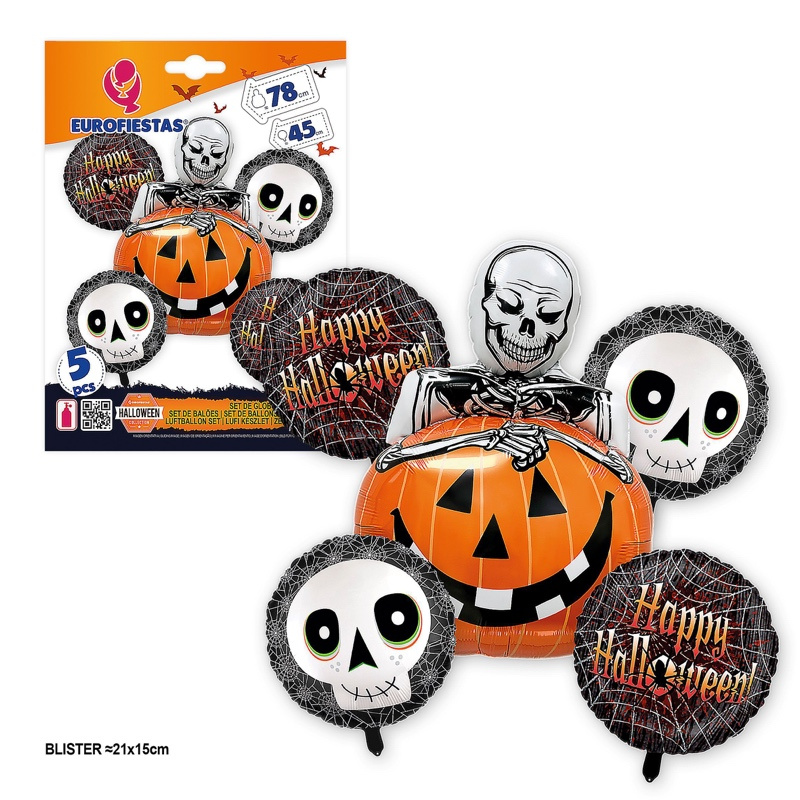 Set Globos Foil Halloween 5pcs.