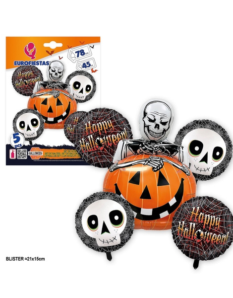 Set Globos Foil Halloween 5pcs.