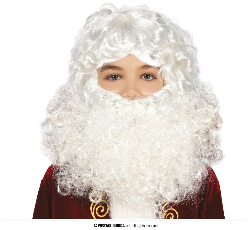 Peluca y barba Papa Noel infantil