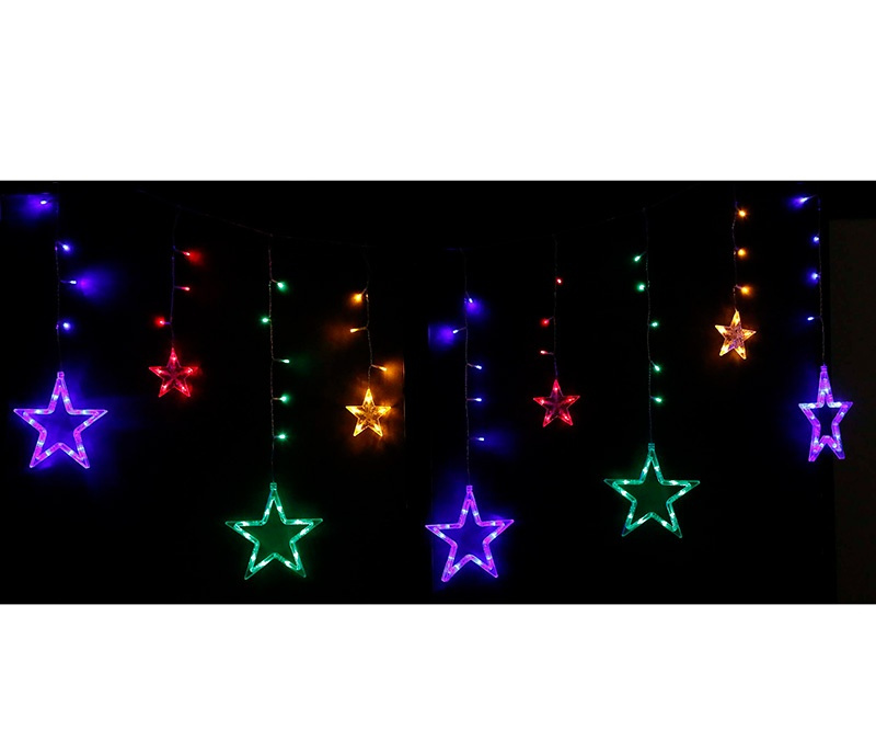 Cortina Estrellas 138 LED MULT. 150cms.