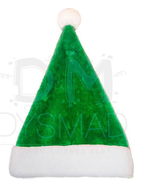 Gorro Papa Noel terciopelo verde