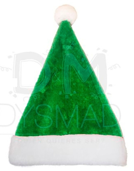 Gorro Papa Noel terciopelo verde