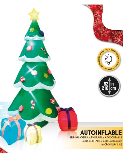 Arbol Navidad hinchable con LED 210 cms.